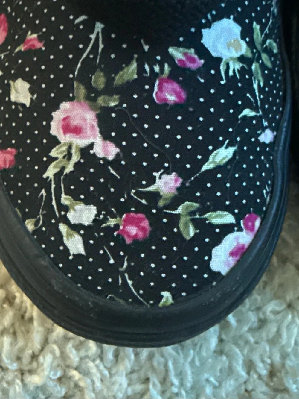 Black Floral van Lace-Up Sneakers
